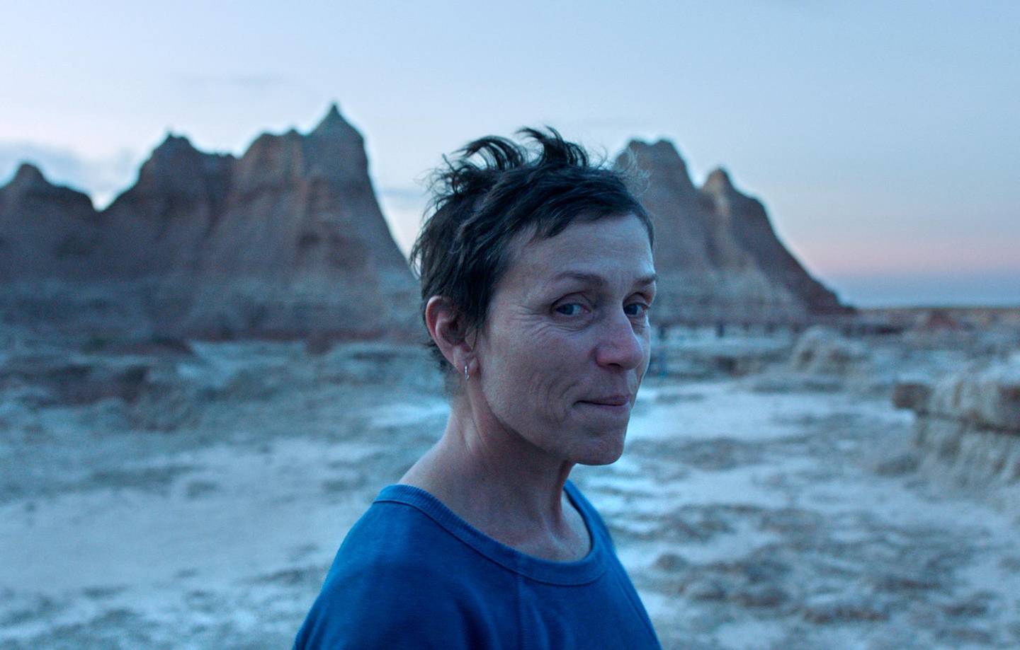 This image released by Searchlight Pictures shows Frances McDormand in a scene from the film "Nomadland." (Searchlight Pictures via AP)