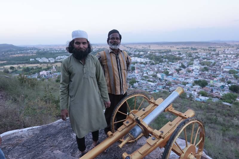 Shakwatullah Khan and his father Shikwatullah Khan, whose family have taken over the firing of the cannon