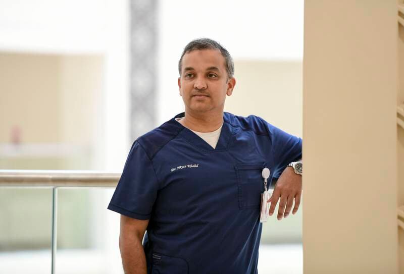 Dr Niyas Khalid, specialist in internal medicine at Burjeel Medical City in Mohamed bin Zayed City, Abu Dhabi. Khushnum Bhandari / The National

