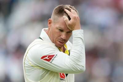 Australia's David Warner leaves the pitch after he was dismissed by Chris Woakes. AP