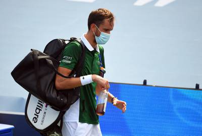 Aug 26, 2020; Flushing Meadows, New York, USA; Daniil Medvedev (RUS) walks off the court following his match against Roberto Bautista Agut (ESP) in the Western & Southern Open at the USTA Billie Jean King National Tennis Center. Mandatory Credit: Robert Deutsch-USA TODAY Sports