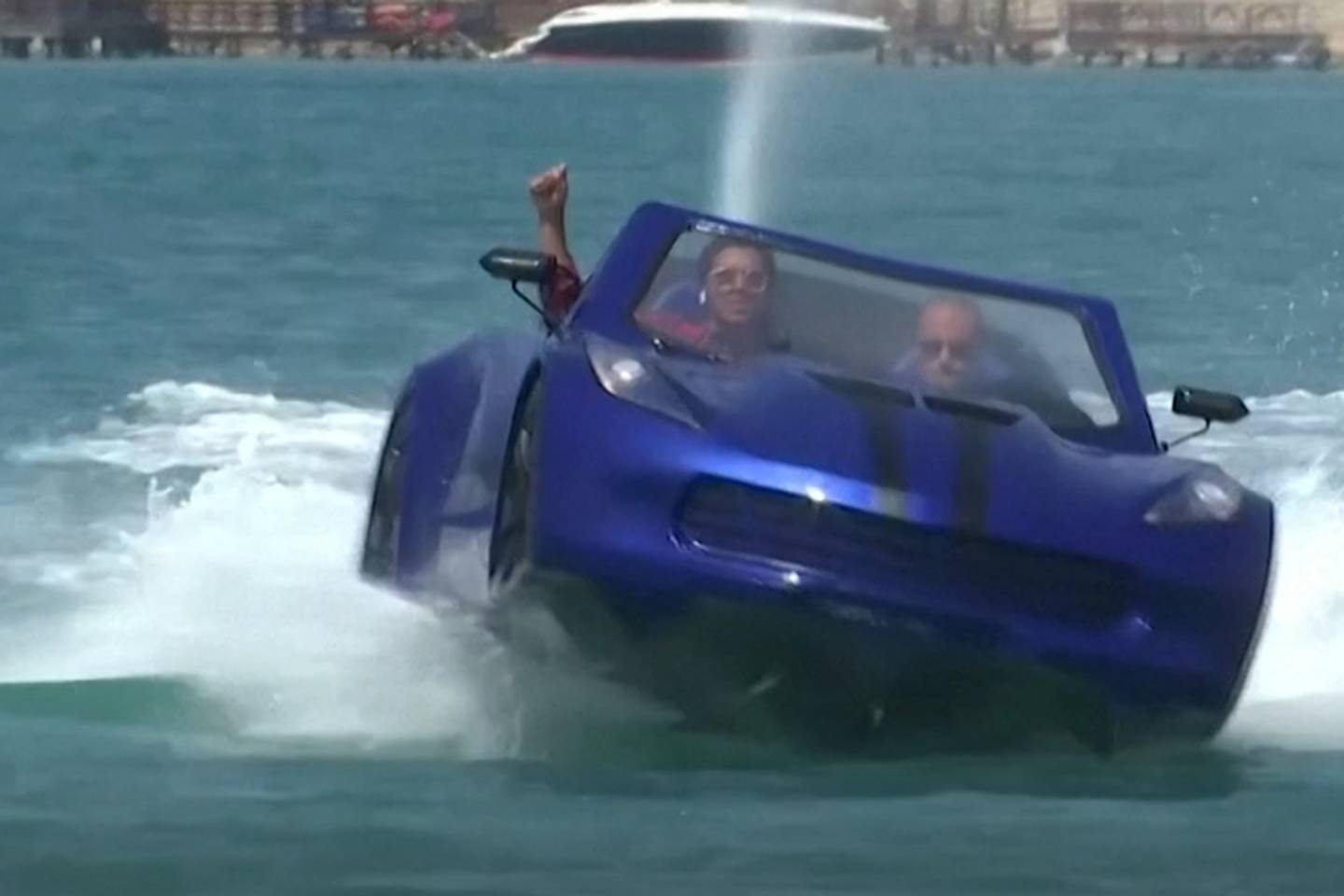 Egyptian friends make speedboat that looks like a fancy car