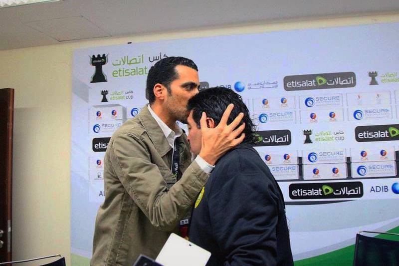 Tariq Al-Sharabi and Diego Maradona at one of the Post Match Press Conferences Courtesy. Tariq Al-Sharabi