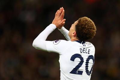 Dele Alli of Tottenham Hotspur reacts after a missed chance. Getty Images