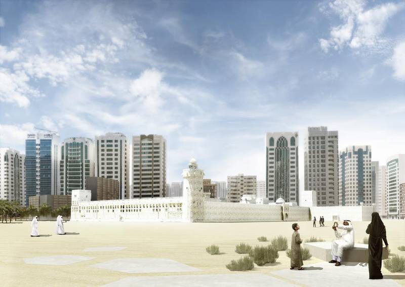 An artist’s impression of Qasr Al Hosn and its surrounding area. Courtesy Abu Dhabi Tourism and Culture Authority