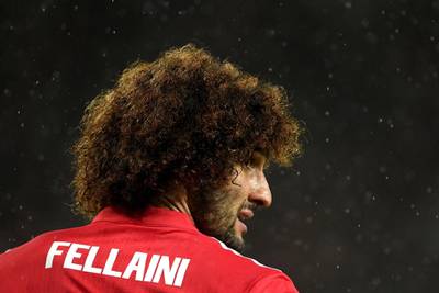 MANCHESTER, ENGLAND - SEPTEMBER 12: Marouane Fellaini of Manchester United looks on during the UEFA Champions League Group A match between Manchester United and FC Basel at Old Trafford on September 12, 2017 in Manchester, United Kingdom.  (Photo by Laurence Griffiths/Getty Images)