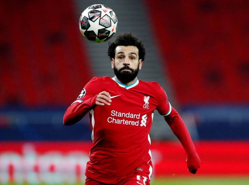 Soccer Football - Champions League - Round of 16 Second Leg - Liverpool v RB Leipzig - Puskas Arena, Budapest, Hungary - March 10, 2021 Liverpool's Mohamed Salah in action REUTERS/Bernadett Szabo