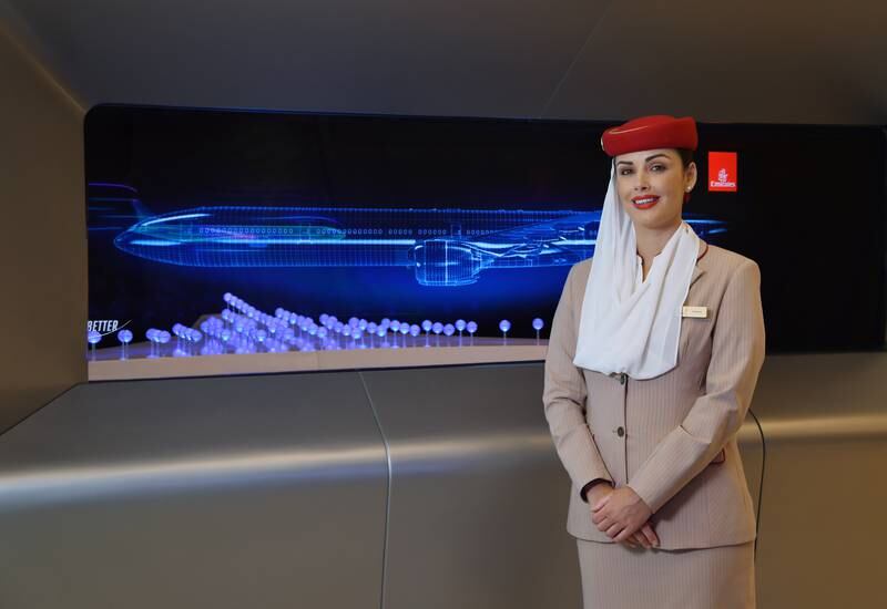 Cabin crew will be stationed at the pavilion to show around the exhibits