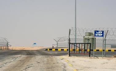 The fence separating Saudi Arabia and Iraq in the area around Arar city on the Saudi-Iraq border. AFP