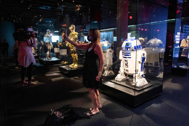 Artifacts from 'Star Wars' at one of the exhibits. AFP