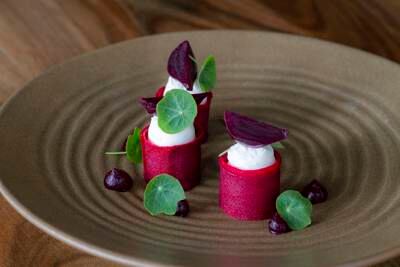 Beetroot and ricotta at folly. The restaurant made it into Michelin's Bib Gourmand list.