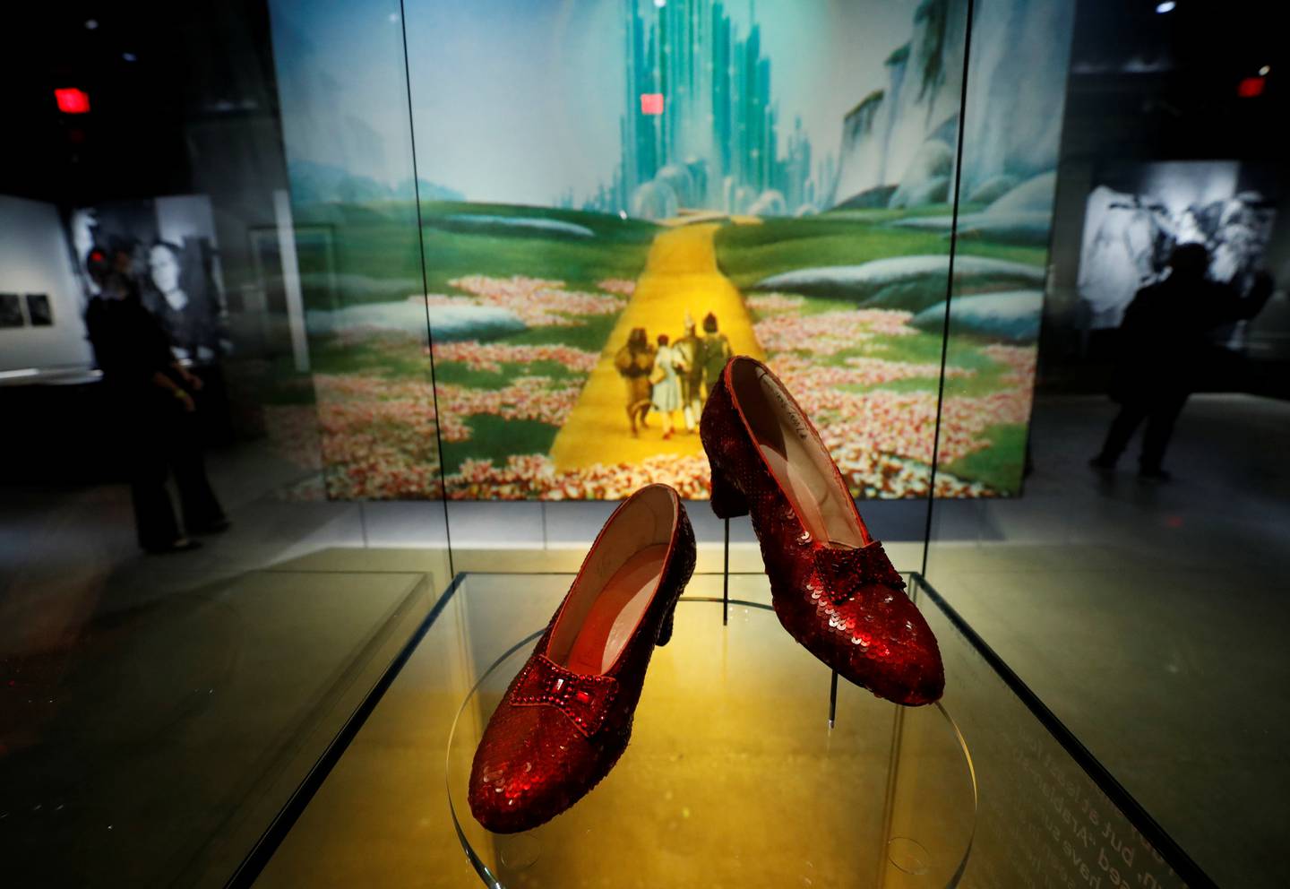 A pair of Dorothy's ruby slippers from 'The Wizard of Oz' are on display at the Academy Museum of Motion Pictures in Los Angeles. Reuters 