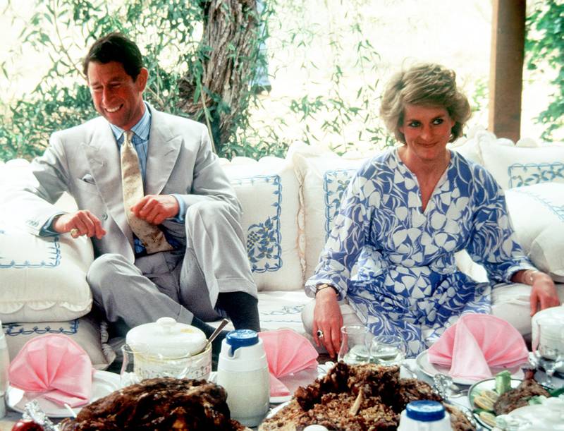 Prince Charles, Prince of Wales and Diana, Princess of Wales in Al Ain during a visit to the UAE in March 1989