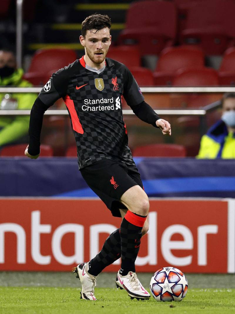 Andrew Robertson - 7: Plenty of powerful forward runs and dangerous with the ball at his feet. A constant worry for the Ajax defence. EPA
