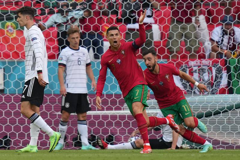 Portugal's Cristiano Ronaldo gives his side the lead against Germany. AFP
