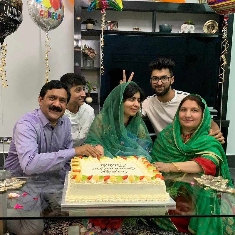 An image shared on Instagram by Malala Yousafzai in 2020 with the caption 'Hard to express my joy and gratitude right now as I completed my Philosophy, Politics and Economics degree at Oxford. I don’t know what’s ahead. For now, it will be Netflix, reading and sleep.' Photo: Malala Yousafzai / Instagram