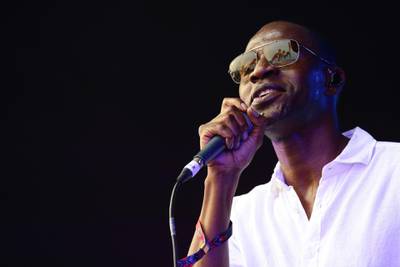 SINGAPORE - SEPTEMBER 22:  Tunde Baiyewu of the Lighthouse Family performs on stage during day three of Formula 1 Singapore Grand Prix at Marina Bay Street Circuit on September 22, 2019 in Singapore. (Photo by Suhaimi Abdullah/Getty Images)