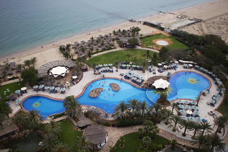 Fujairah, April 12, 2012 -- Stock photo of pool area at Le Meridien Al Aqah Beach Resort in Fujairah. (Photo by: Sarah Dea/The National)