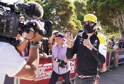 Renault driver Esteban Ocon arrives  in Melbourne for the Formula One Australian Grand Prix on Thursday March 12. EPA