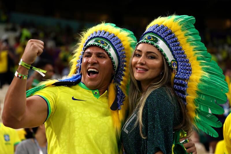 Jazzy Brazil supporters in Qatar. Getty Images