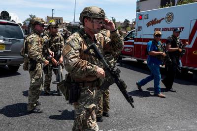 Law enforcement agencies respond to an active shooter at a Walmart near Cielo Vista Mall in El Paso, Texas. AFP