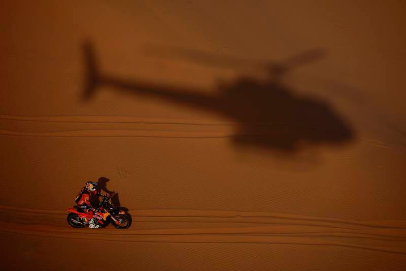 Australian rider Toby Price during stage 7, which runs between Riyadh and Al Dawadimi in Saudi Arabia. EPA