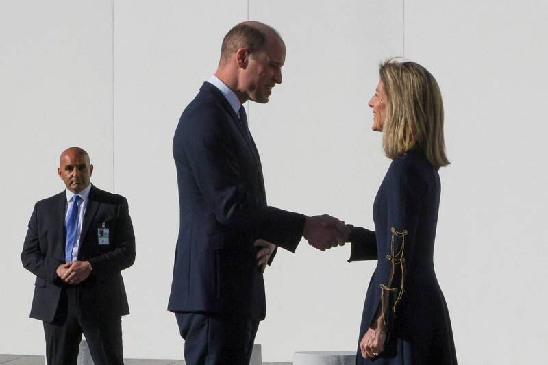 Prince William greets US ambassador to Australia Caroline Kennedy Schlossberg at the John F  Kennedy Presidential Library and Museum in Boston, Massachusetts. Reuters