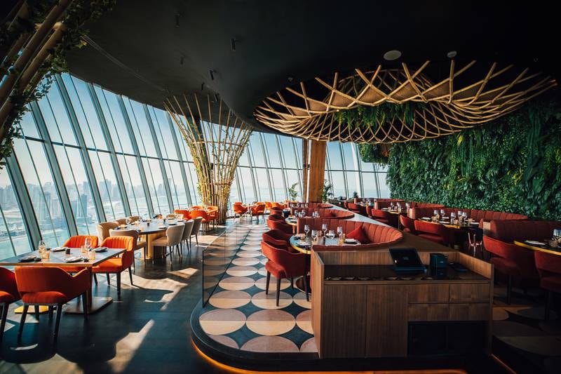 A 3D bamboo ceiling and lush foliage contribute to the tropical vibe at Dubai's new SushiSamba branch. All photos: SushiSamba