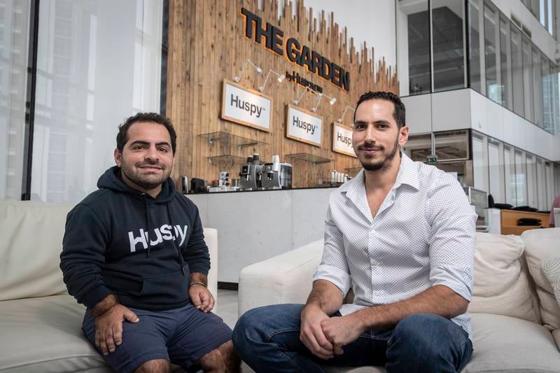 Jad Antoun, left, and Khalid Ashmawy, the founders of property technology start-up Huspy. Antonie Robertson / The National