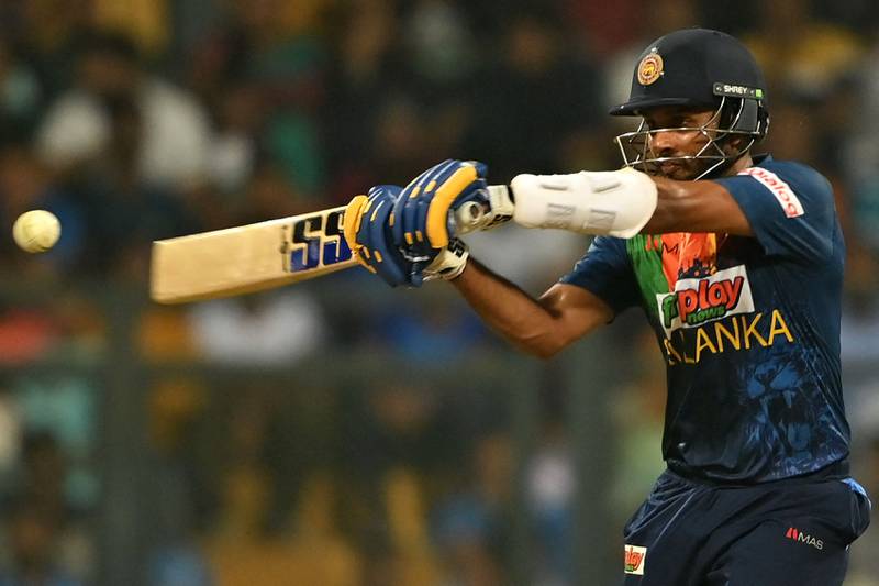 Sri Lanka's captain Dasun Shanaka took his team close to a stunning win in Mumbai. AFP