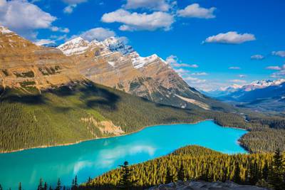 1. Peyto Lake in Banff National Park, Canada, is the world's most eye-catching destination, according to a new study by luxury travel company Kuoni. All photos: Kuoni