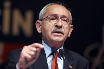 Turkish presidential candidate Kemal Kilicdaroglu, leader of the opposition Republican People's Party (CHP), addresses a press conference at CHP's headquarters in Ankara, Turkey, 18 May 2023. EPA