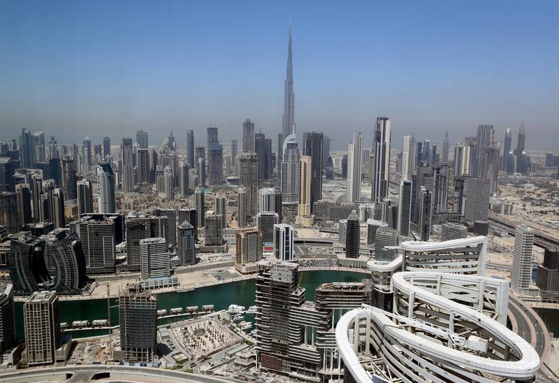 Dubai, United Arab Emirates - Reporter: N/A. Stock. General view of Downtown, Dubai and Business Bay. Friday, April 9th, 2021. Dubai. Chris Whiteoak / The National
