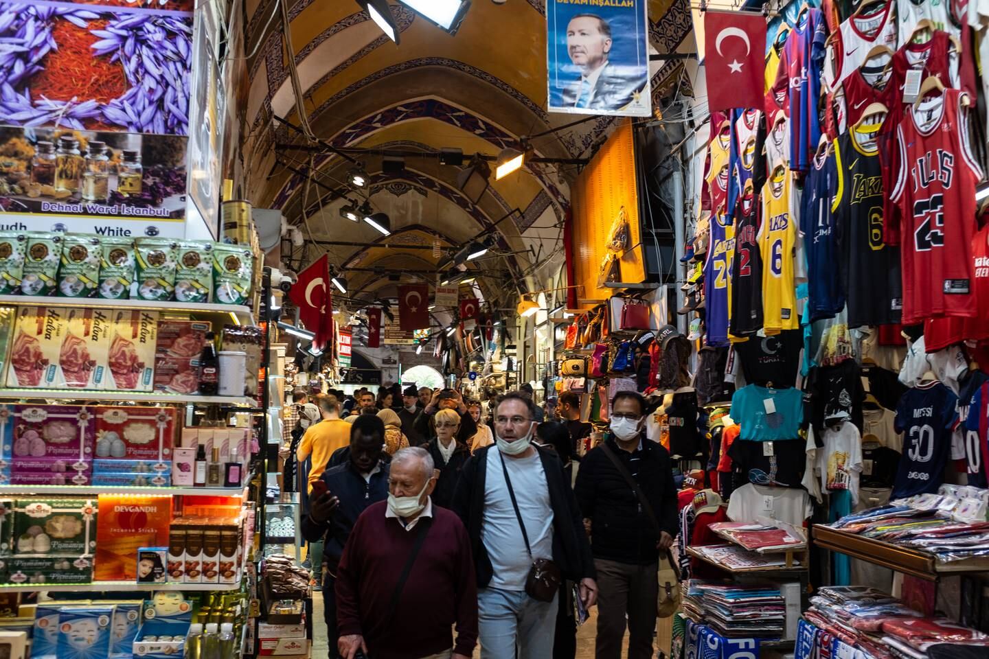 Visitors stroll through Istanbul's famous Grand Bazaar.Getty Images