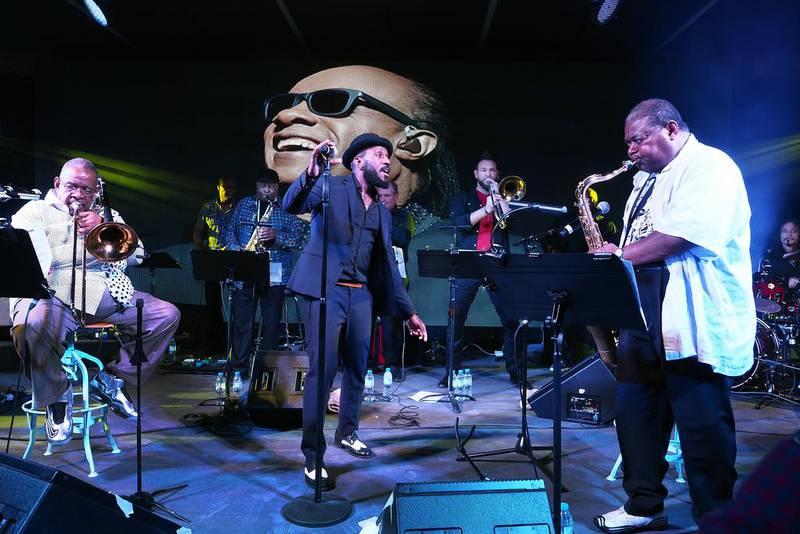 Fred Wesley (left) and Pee Wee Ellis (right) perform Funk: Evolution of a Revolution at NYUAD on April 16. Delores Johnson / The National