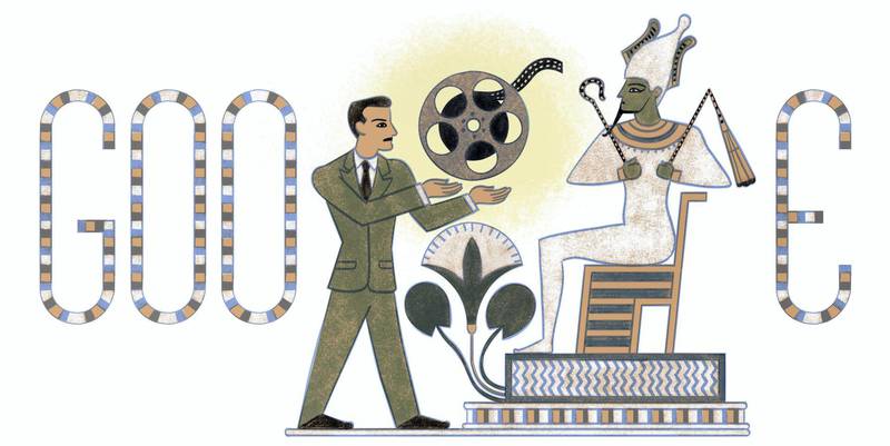 Shadi Abdel Salam's 83rd birthday commemoration Google Doodle.