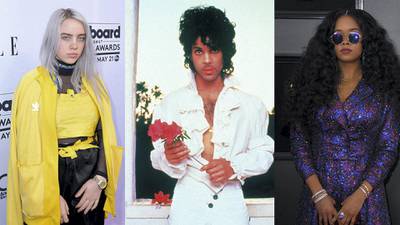 Singer Billie Eilish, Singer Prince and US singer Gabriella Wilson, aka H.E.R. AFP