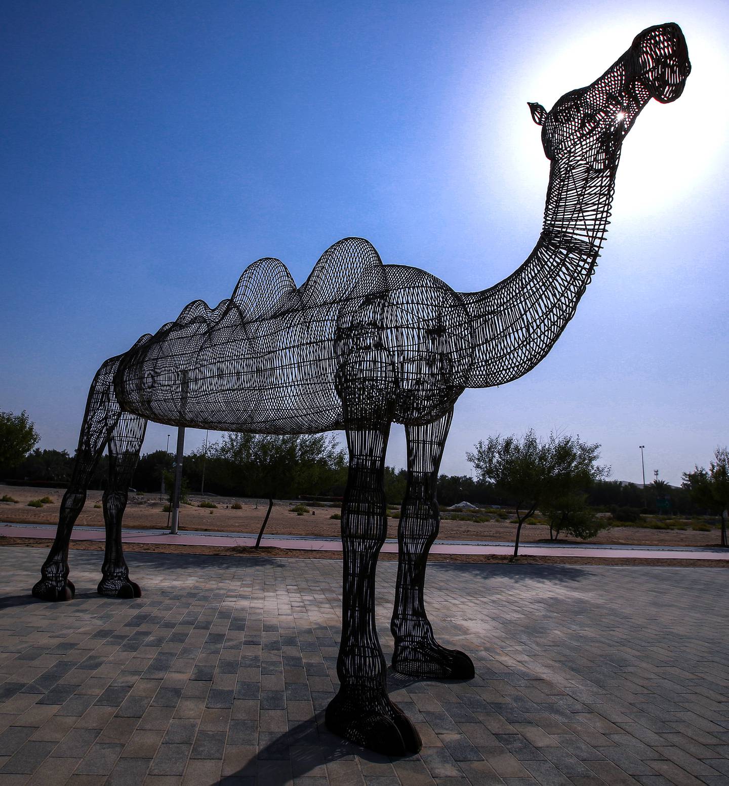 Camel art installation in Masdar Park, Masdar City, Abu Dhabi. Victor Bessa/The National
