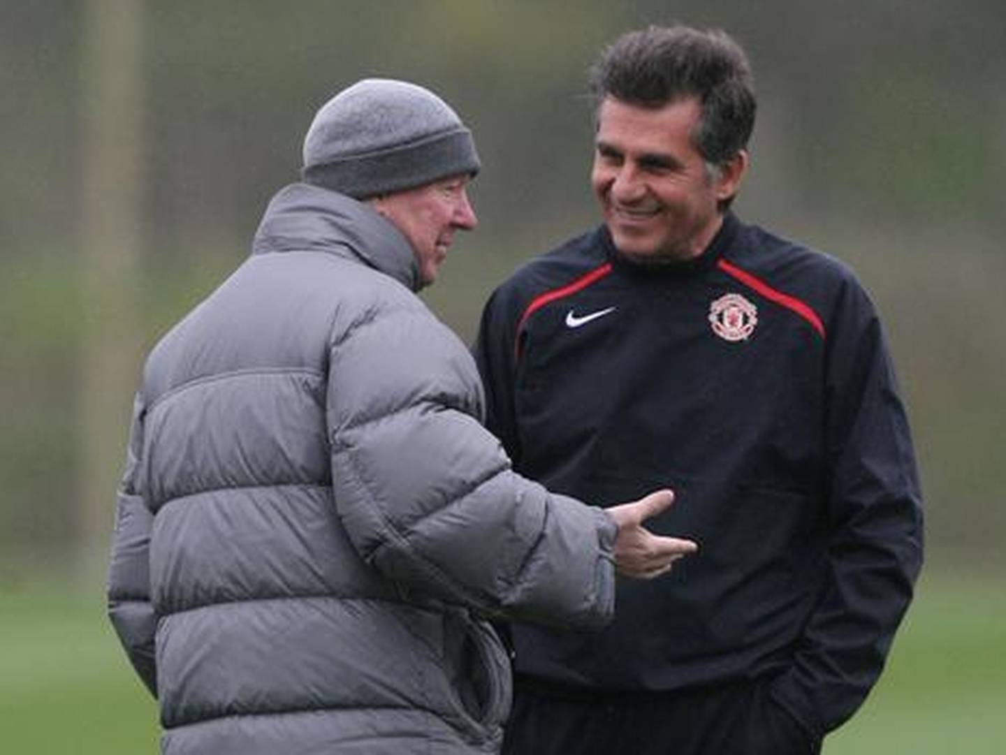 Former Manchester United manager Sir Alex Ferguson, left, worked with Carlos Queiroz. AP