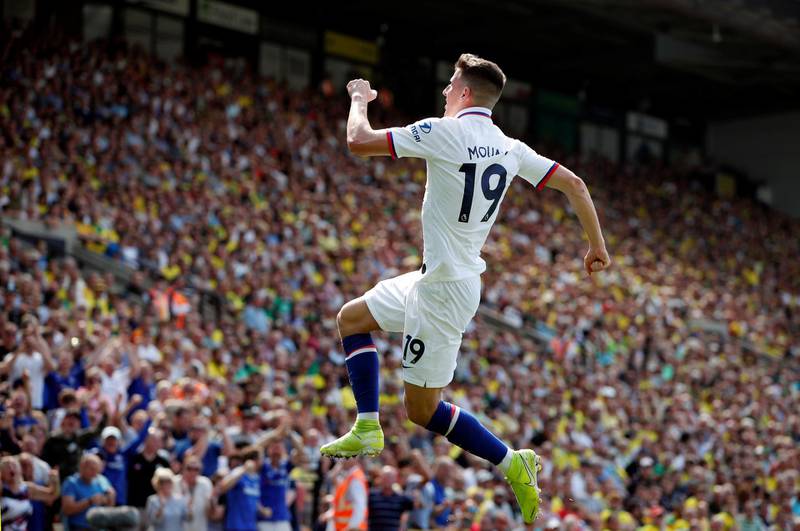 Chelsea's Mason Mount celebrates scoring their second goal. Reuters