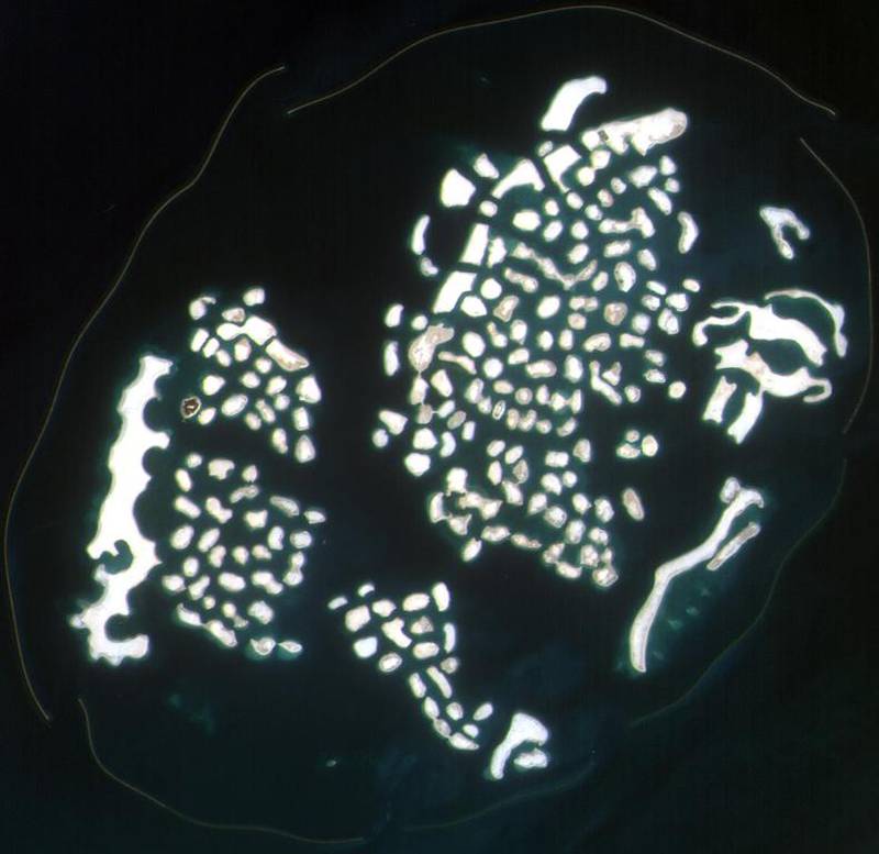 World Islands in Dubai from DubaiSat-1. Courtesy EIAST