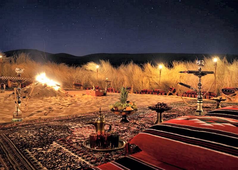 The Arabian-inspired resort played host to Rebecca Ferguson and Timothee Chalamet.