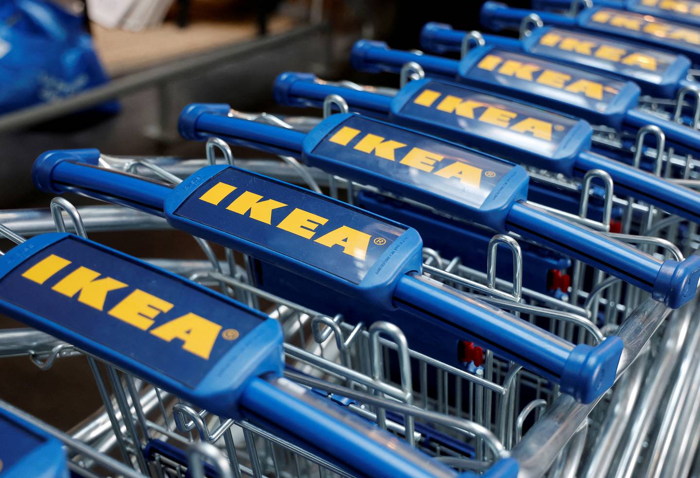 The famous blue Ikea trolleys. Reuters
