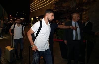 Ruben Dias arrives at Manchester City's team hotel in Istanbul. PA