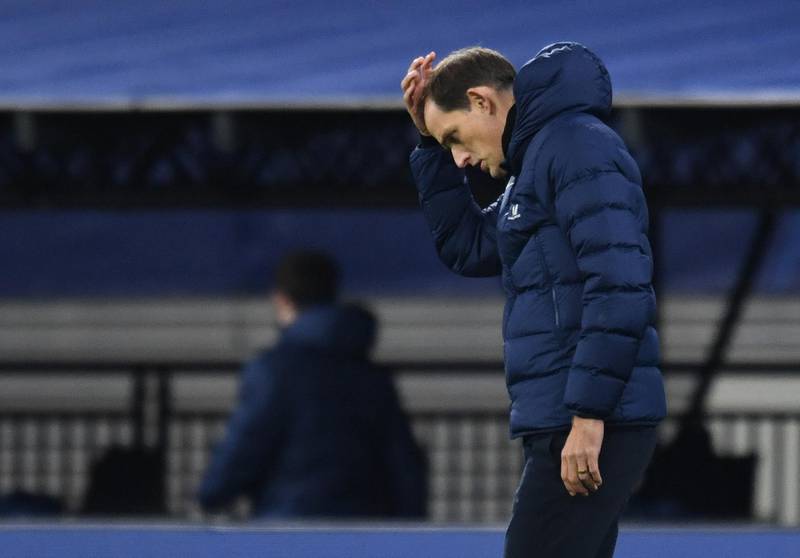 Paris St Germain coach Thomas Tuchel looks dejected at the end of the match. Reuters