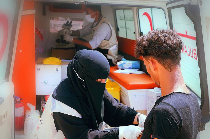 The Dihad Sustainable Humanitarian Foundation, in collaboration with Emirates Red Crescent, sent medicines and medical supplies as part of the ForeverCare initiative. Photo: Wam