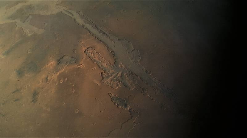 'With a length of almost 4,000 kilometres, width of 200km at some points and depth of 7km, Valles Marineris is one of the largest and most impressive canyons of the Solar System.' Photo: @SzabBen004