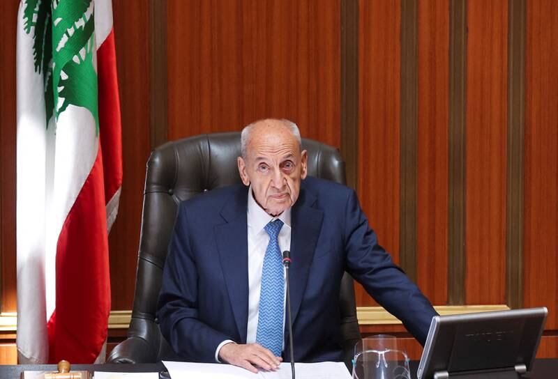 Lebanon's Speaker Nabih Berri wants parliament to pass reforms needed for an IMF bailout before the end of August. Reuters