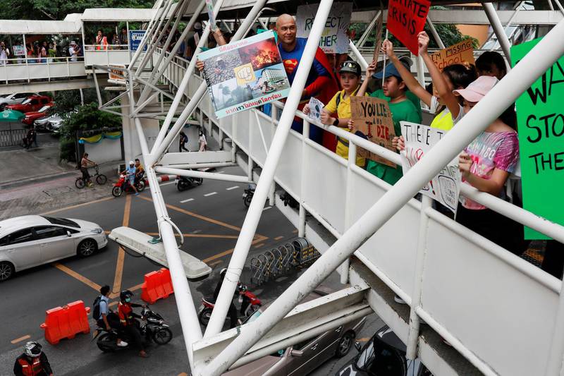 Environmental activists participate in a Global Climate Strike in Bangkok. Reuters