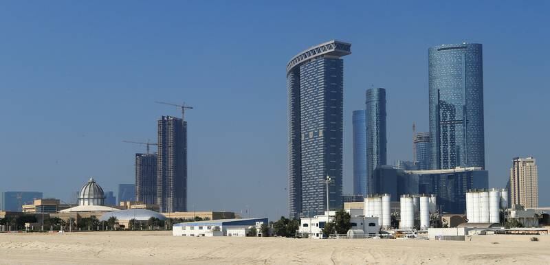 ABU DHABI - UNITED ARAB EMIRATES - 04JAN2015 - Abu Dhabi skyline, shot from Reem Island. Ravindranath K / The National (for Focus)



 *** Local Caption ***  RK0401-SkylineFocus16.jpg